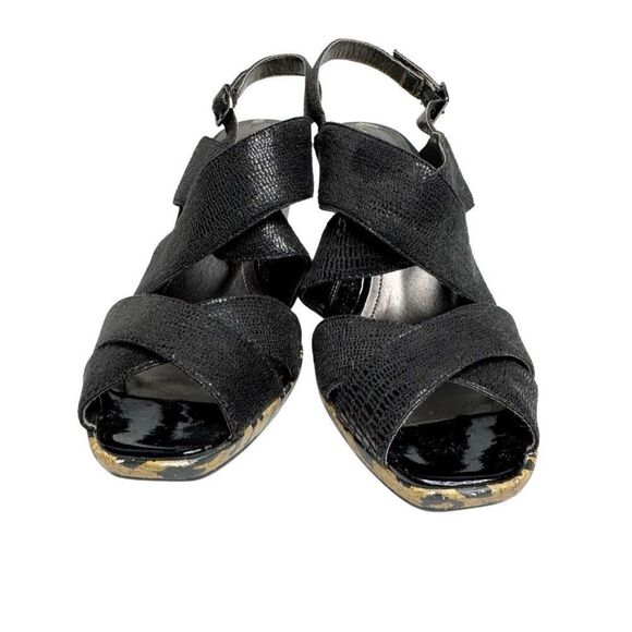 Kenneth Cole Reaction black knock loud wedge sandals size 7 - Picture 6 of 10